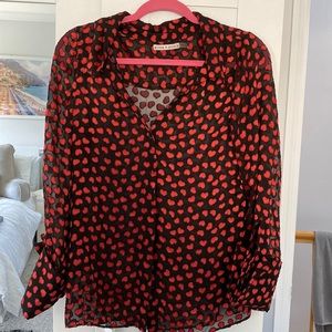 Alice + Olivia Mini Hearts Blouse